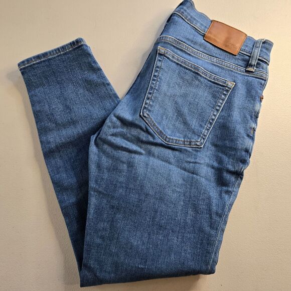 J. Crew Jeans Women's 29 Petite Blue 9" High Rise Toothpick Medium Wash - Picture 11 of 16